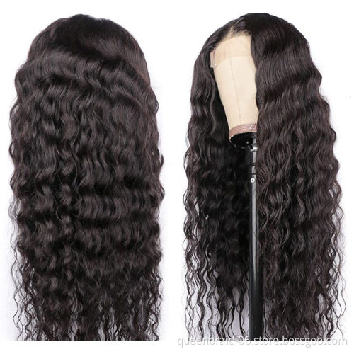 Water Wave Lace Front Wigs Human Hair 4x4 Lace Closure Wigs for Black Women Brazilian Virgin Hair Wet and Wavy Wig Natural Color